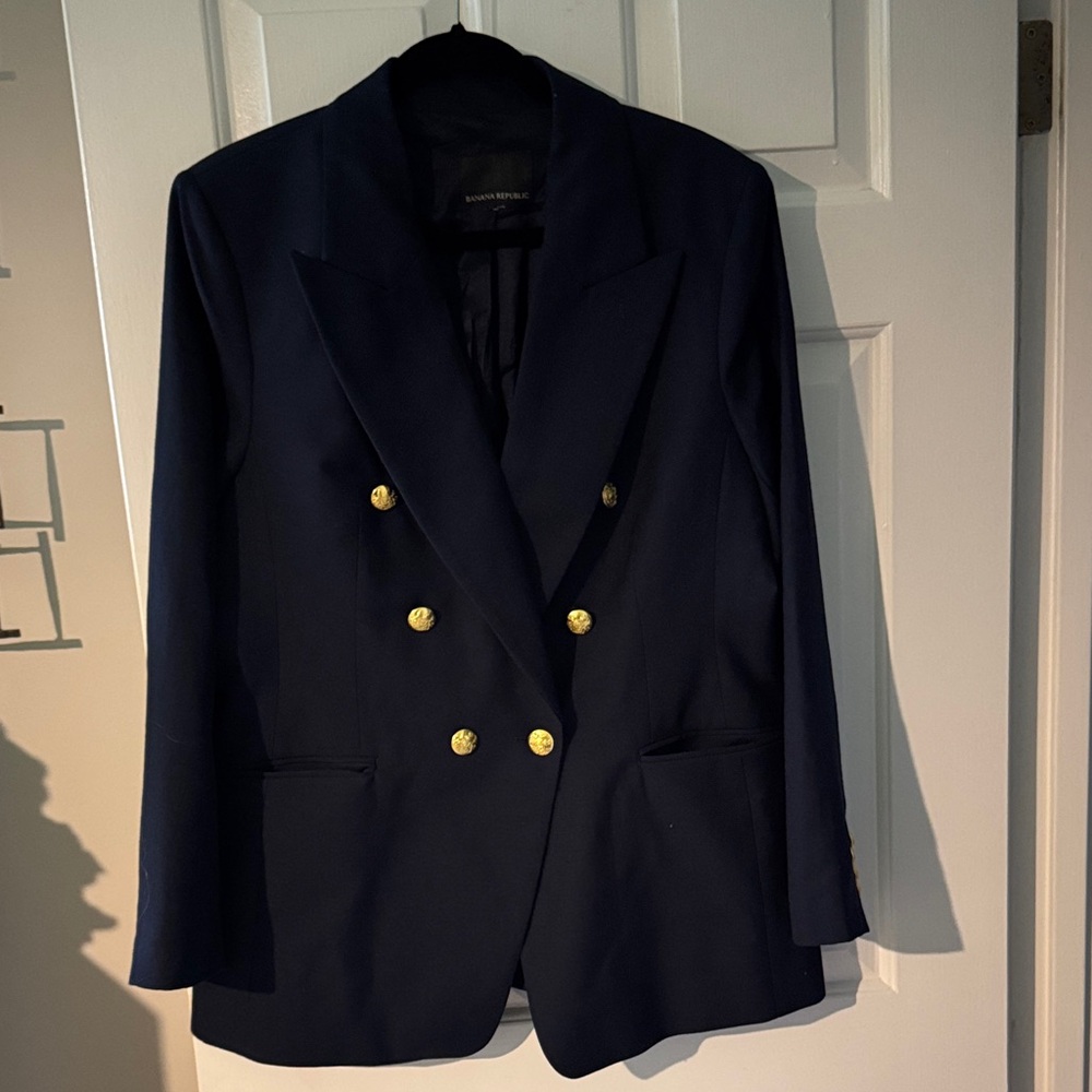 Banana Republic Captain Navy Blazer with gold buttons